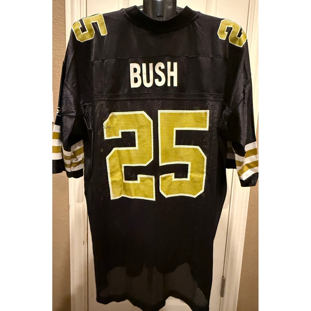 Reebok NFL New Orleans Saints Reggie Bush 25 Jersey‎ Mens XL Black Gold 7012A 06 - Picture 2 of 7